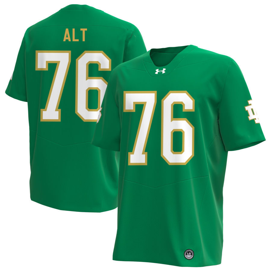 Joe Alt Notre Dame Jerseys, UND Fighting Irish College Football Apparels Stitched-Green